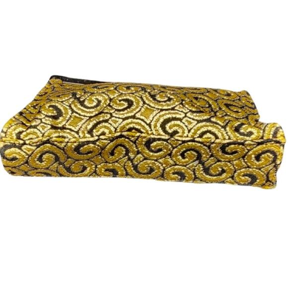 Gold Black Embroidered Baroque Evening Clutch Bag Chain Handle Kenneth Cole - Picture 2 of 5